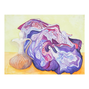 Late 20th Century Surreal Still Life Watercolor Painting