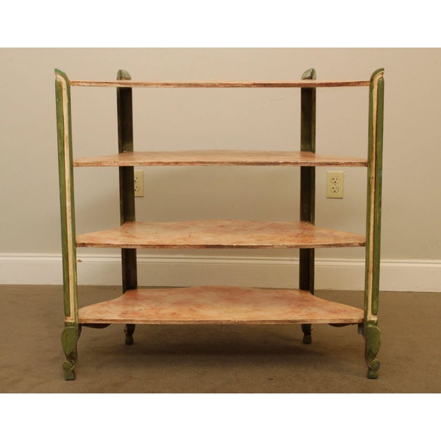 Vintage Italian Painted Demilune Console Etagere, Bookcase Chairish
