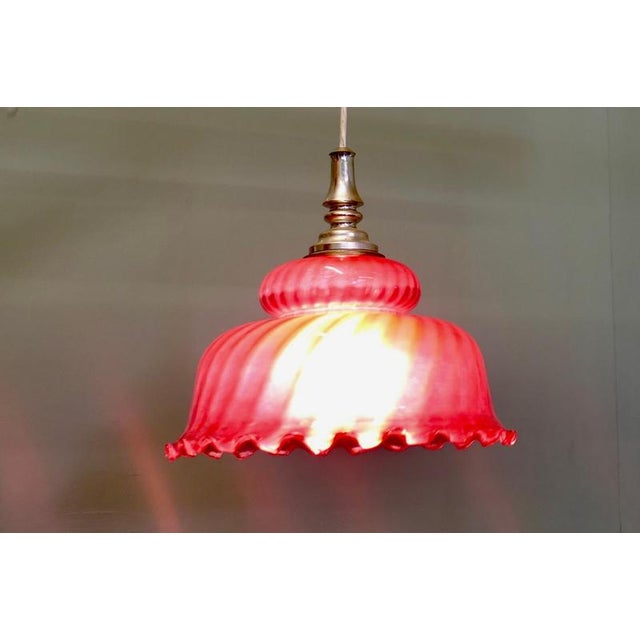 Large Victorian Ruby Glass Pendant For Sale - Image 6 of 7