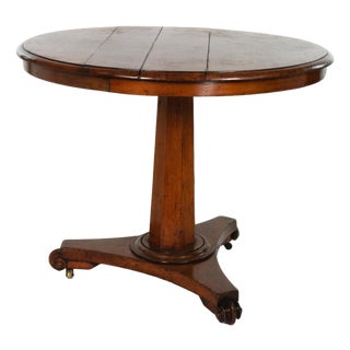 English Fruitwood Center Table With Octagonal Pedestal and Tripod Base, Circa 1850 For Sale