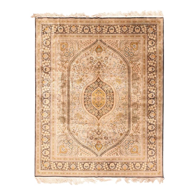 Fine Persian Silk Qum Design Rug 8'1'' X 10'0'' For Sale