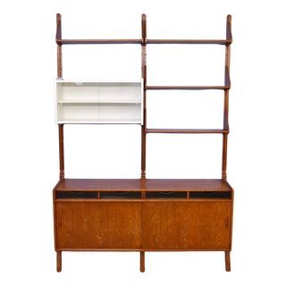 Mid-Century Wall Unit Elements in Teak from OMF Belgium, 1960s For Sale