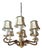 Hollywood Regency Brass 6-Arm Chandelier by Leclaire & Schäfer, 1970s For Sale