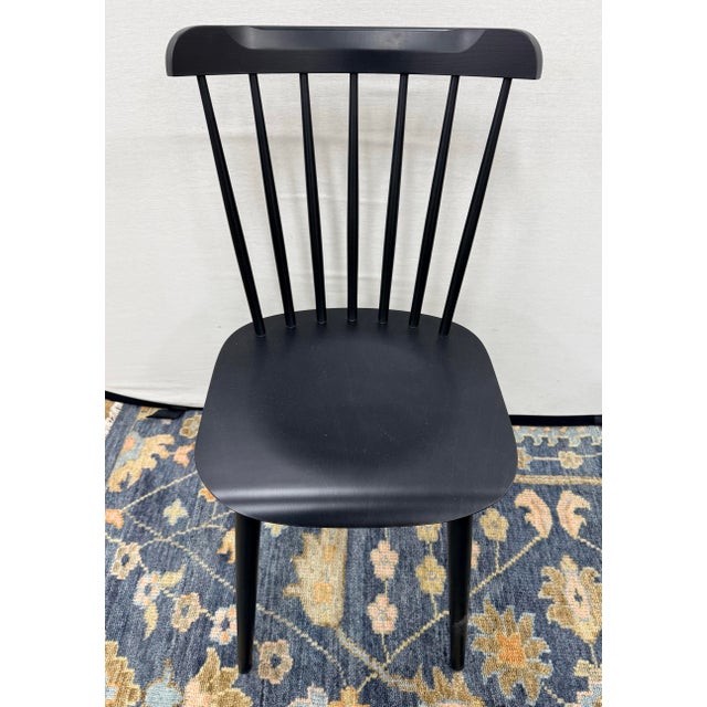 2020s S/4 Williams Sonoma Black Spindle Back Dining Chairs For Sale - Image 5 of 7