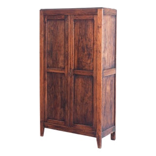 Vintage Parisian Wardrobe Two-Door in Pine, 1950s For Sale