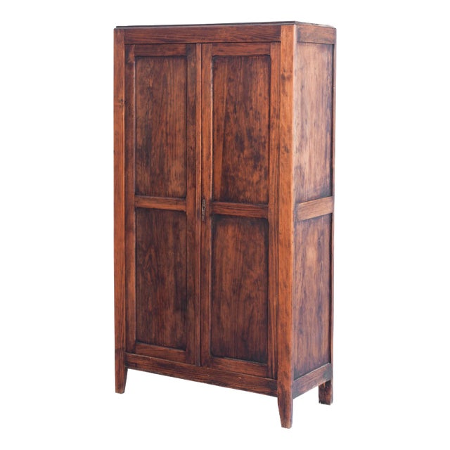Vintage Parisian Wardrobe Two-Door in Pine, 1950s For Sale