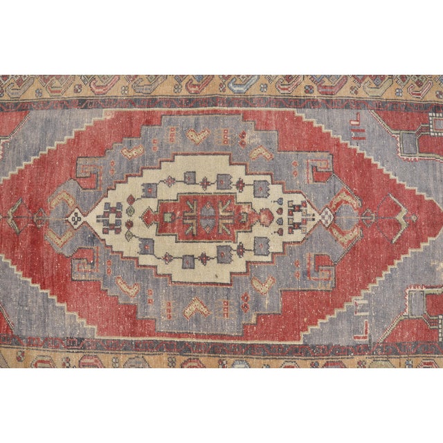 Orange 1950s Ethnic Handknotted Wool Carpet For Sale - Image 8 of 10