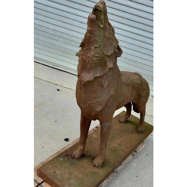 Unknown, Howling Wolf, 1970s, Cast Iron For Sale - Image 4 of 11