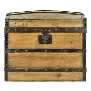 Wooden Transport Trunk with Steel Reinforcements