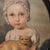 Victorian 1990s Portrait Painting of a Girl With Her Cat, Oil on Canvas For Sale - Image 3 of 5