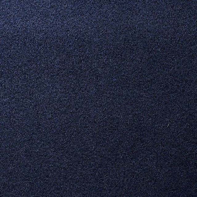 Sample - Schumacher Karla Fleeced Wool Fabric in Navy For Sale