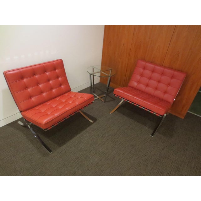 2010s Knoll Barcelona Chair in Red Leather For Sale - Image 5 of 9
