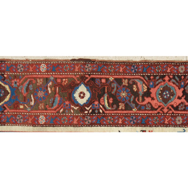 Antique Persian Bakhshaish Carpet, Handmade Wool Oriental Rug, Ivory Light Blue For Sale - Image 11 of 18