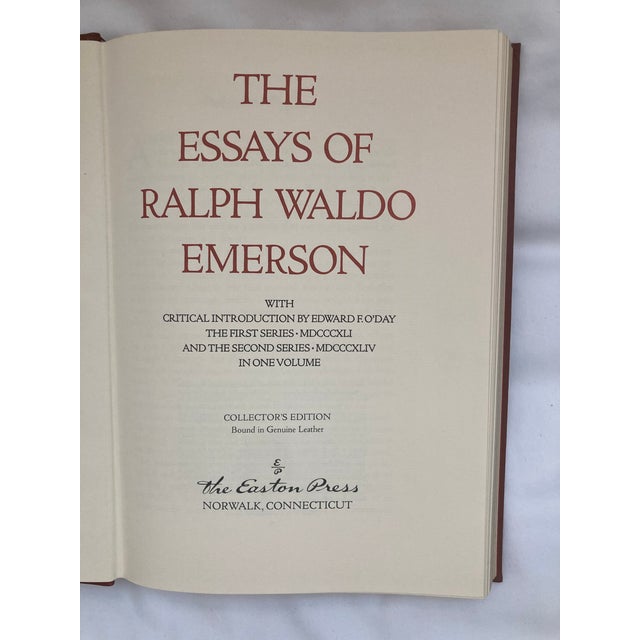 The Essays of Ralph Waldo Emerson / a Vintage Collector’s Edition Volume / 1979 For Sale - Image 4 of 9