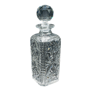 Vintage Whisky Decanter, English Cut Glass, Bourbon, Scotch, Carafe, Mid Century