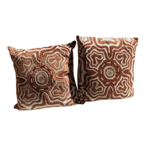 Beaded Applique Pillows- a Pair