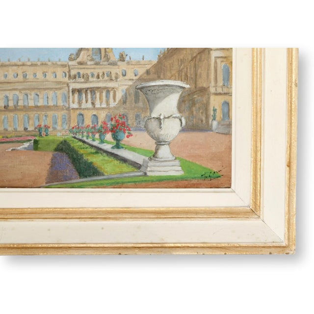 French French Painting of the Gardens of Versailles For Sale - Image 3 of 4