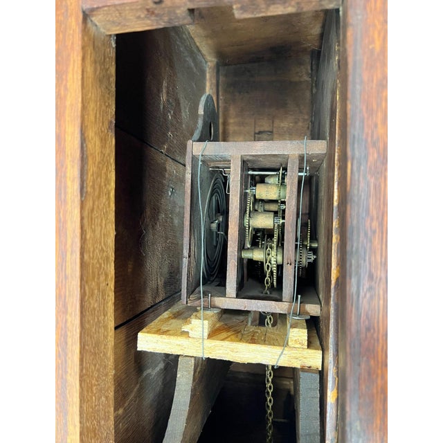 French Clock in Oak For Sale - Image 11 of 12