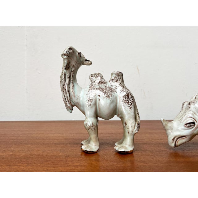 German Studio Pottery Camel and Rhino Figures from Hamelner Töpferei, 1970s, Set of 2 For Sale - Image 13 of 18