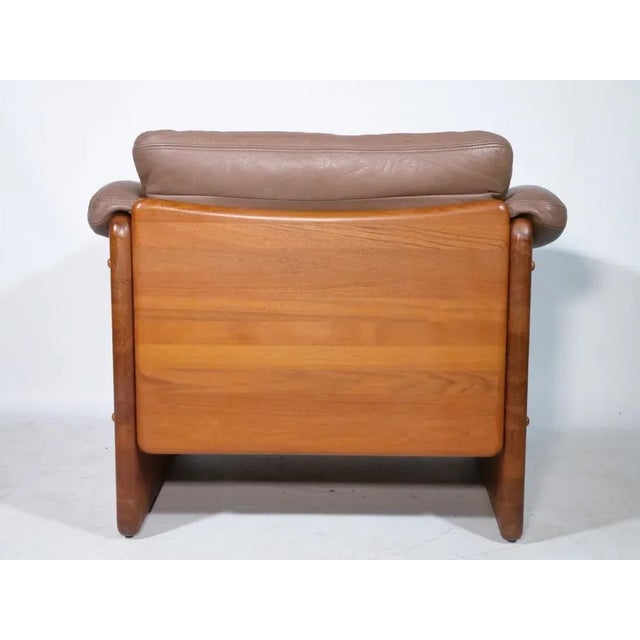 Wood Teak and Leather Armchair by Mikael Laursen, 1970s For Sale - Image 7 of 10