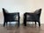 Black Vintage 1980s Cassina Cab Leather Lounge Chairs For Sale - Image 8 of 10