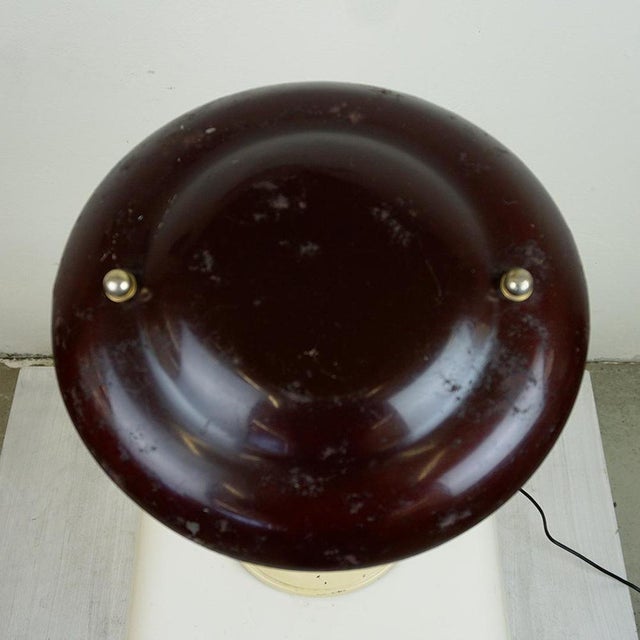 Cream Mid-Century Italian Adjustable Brass Table Lamp, 1950s For Sale - Image 8 of 12