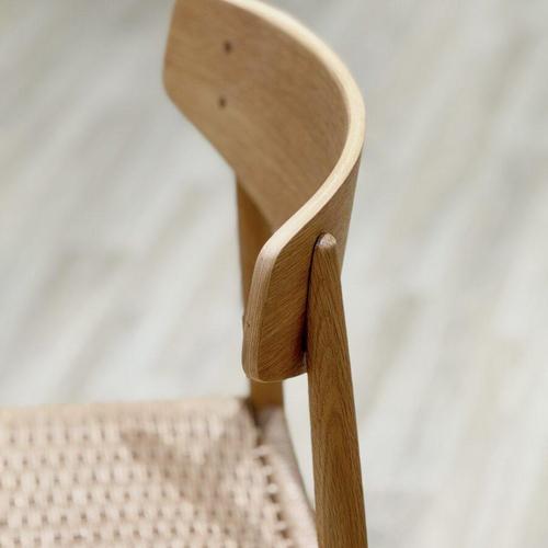 Model 501 Papercord Dining Chairs in Oak from A.M Møbler, Set of 8 For Sale - Image 5 of 12