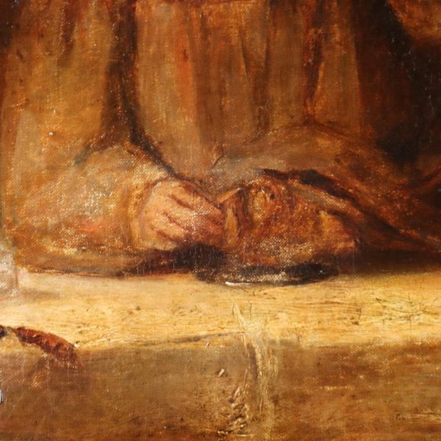 After Rembrandt, Supper at Emmaus, Oil Painting on Canvas, Framed For Sale - Image 8 of 12