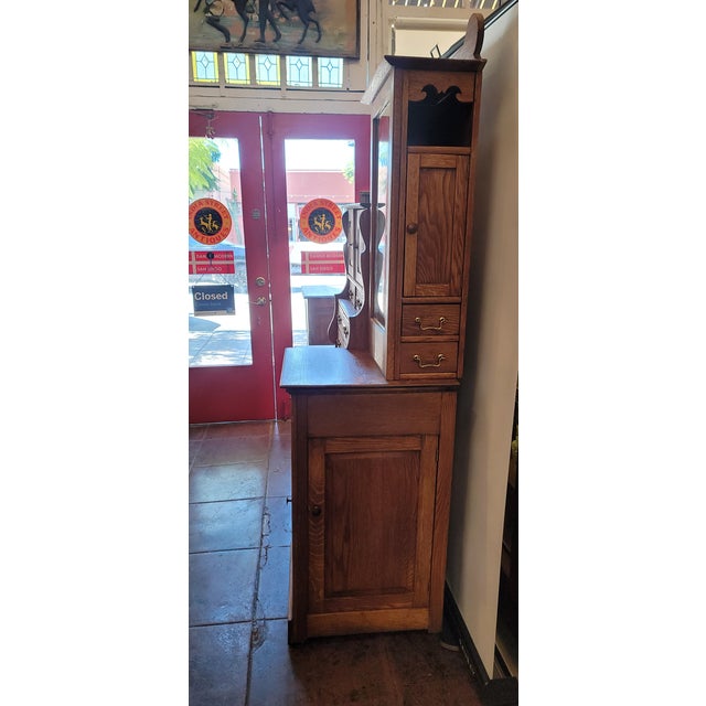 A wonderful Dentist Medical Cabinet Victorian Oak. Many places to put stuff, great for home crafter or sewing expert,...