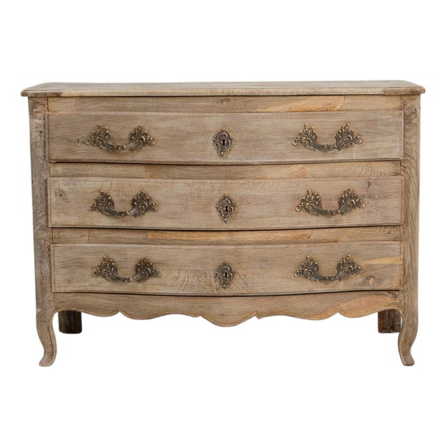 19th Century French Louis XV Style Oak Chest of Drawers For Sale