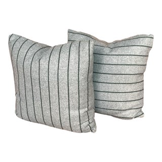 Cafiero Select Exclusive Custom Striped Wool Pillows - A Pair For Sale