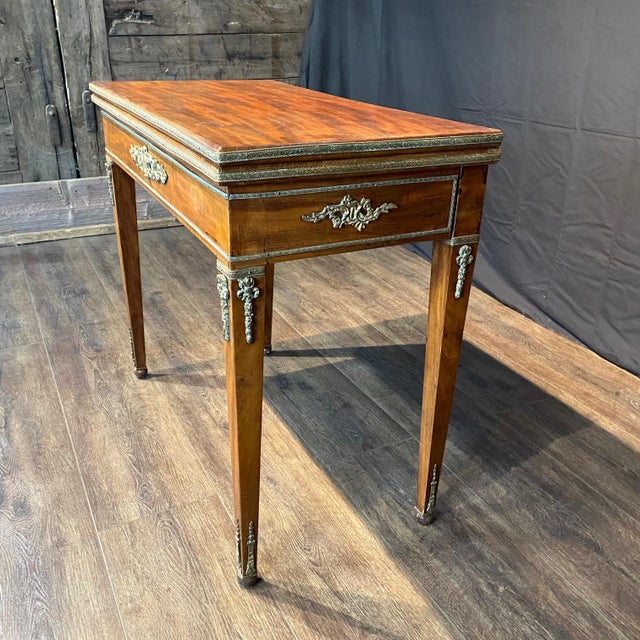 Antique French Neoclassical Game or Card Table For Sale - Image 4 of 9