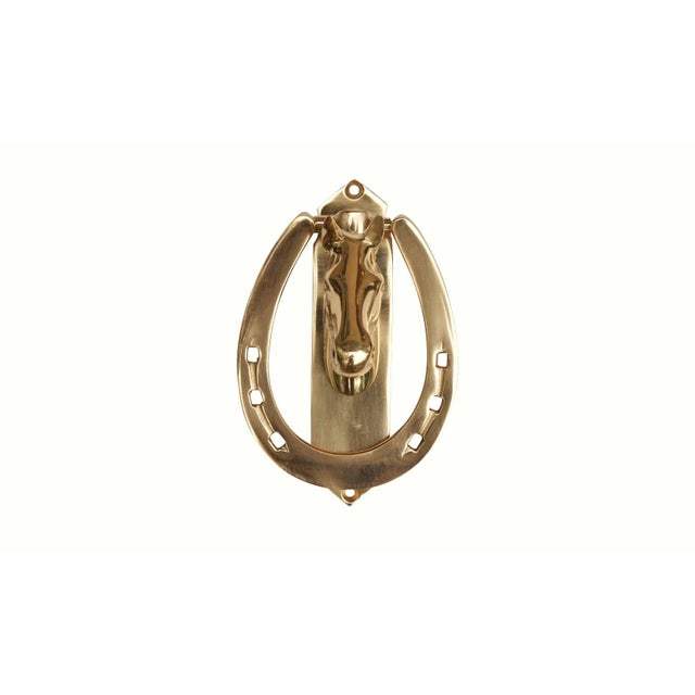 Horse Head & Horseshoe Solid Brass Door Knocker Chairish