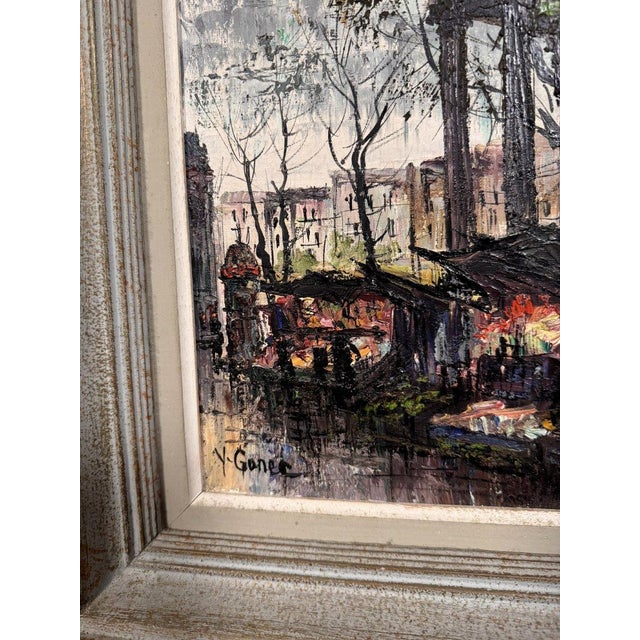 1950s Yves Gonec, Lively View of Paris, 1950s, Oil Painting on Canvas For Sale - Image 5 of 6