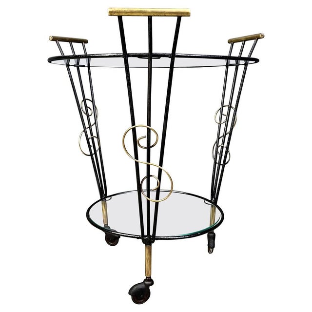 Mid-Century Italian Two-Tier Trolley, 1950s For Sale - Image 10 of 10