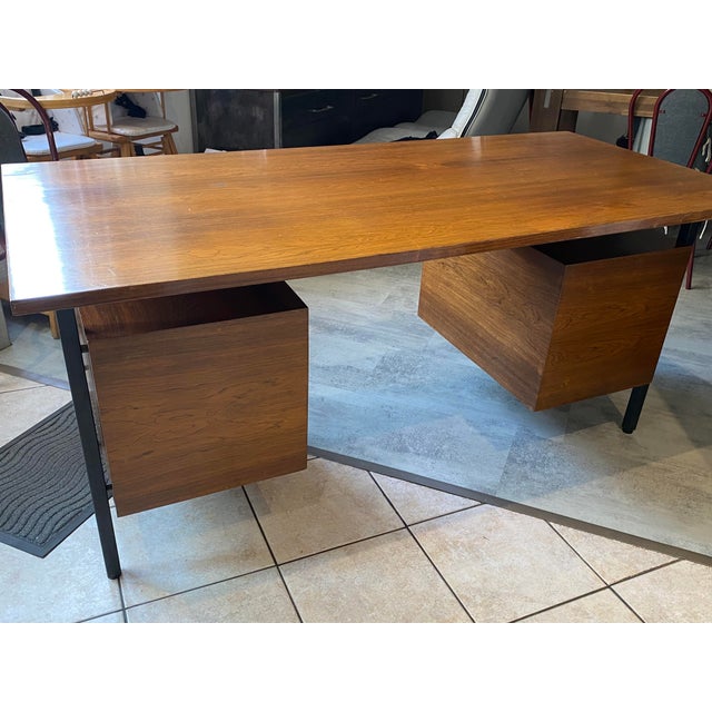 Vintage Scandinavian-Style Executive Desk in Rosewood and Metal, 1960s For Sale - Image 14 of 18
