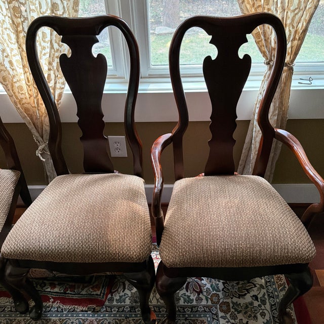 1990s Early 1990’s Thomasville Oval Dining Room Table With 6 Chairs For Sale - Image 5 of 14