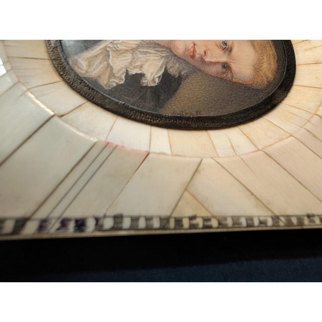 This interesting and charming miniature watercolor painting is circa the nineteenth century. Featured is the wonderful...