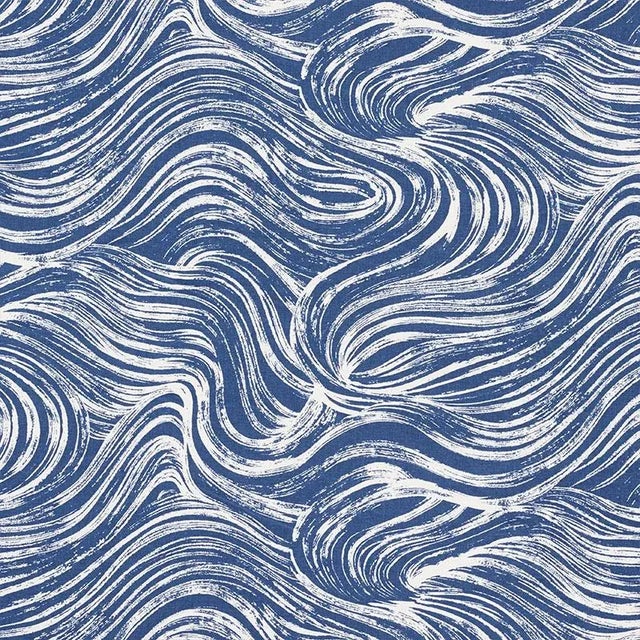 Sample - Schumacher Shio Fabric in Blue For Sale