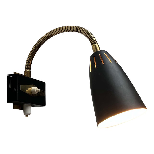 Mid-Century Modern Gooseneck Wall Lamp from Aris, Finland, 1950s For Sale