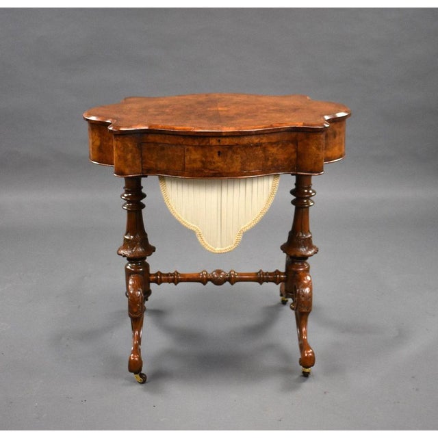 Victorian Burr Walnut Desk, 1860s For Sale - Image 4 of 18