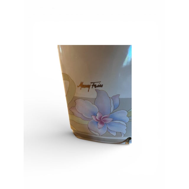 1970s Pair of Vintage Murray Feiss Hand - Painted Porcelain Table Lamps For Sale - Image 9 of 12