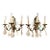 Early 20th Century Pair of French 3-Arm Candelabra Crystal Mirror Sconces For Sale