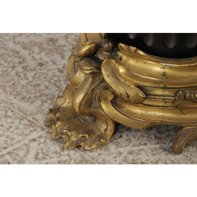 Vintage Louis XVI Style Bronze Marble Top Pedestal Table For Sale - Image 12 of 13