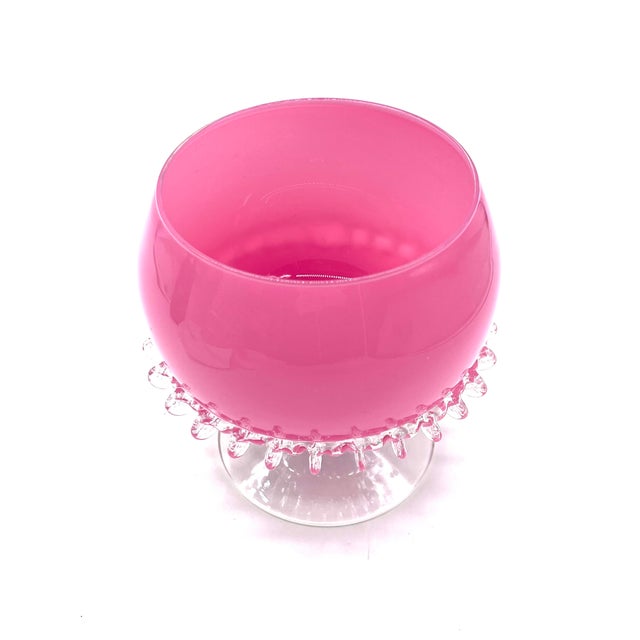 Pink Mid-Century Goblet in Ceralacca Pink Opal Glass with Morrise Decoration, Italy, 1960s For Sale - Image 8 of 14