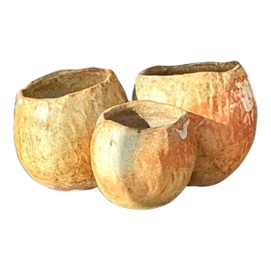 Vintage Boho Studio Pottery Vase Trio