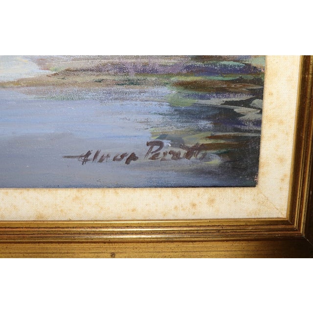 Large Vintage Original F. Perrutti Abstract Expressionism Oil Painting Landscape For Sale - Image 4 of 12