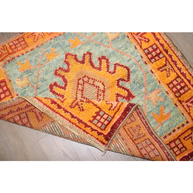 Set of Antique Turkish Oushak Small Square Rugs - 3' x 3'2" For Sale - Image 11 of 12