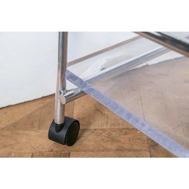 1970s Vintage Lucite and Chrome Bar Cart For Sale - Image 10 of 18