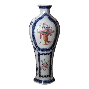 18th Century Chinese Export Porcelain Vase with Famille Rose